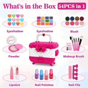 54PCS Washable Real Makeup Set for Girls